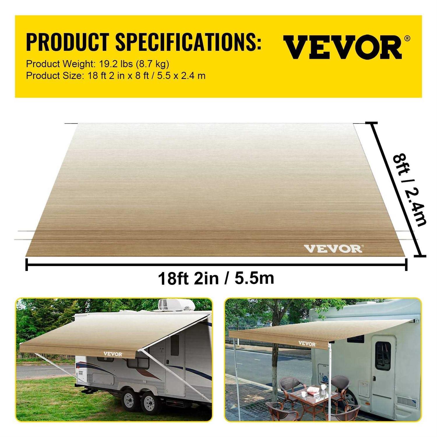 Vevor RV Awning Awning Replacement Fabric RV Awning Replacement - Image 3