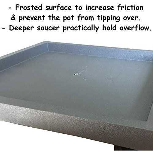 WanderingDonkey Square Heavy Duty Plant Caddy with Wheels,Rolling Stand Pot Trolley,Wheeled Planter Saucer Tray,Potted Flower Mover Dolly - Image 3