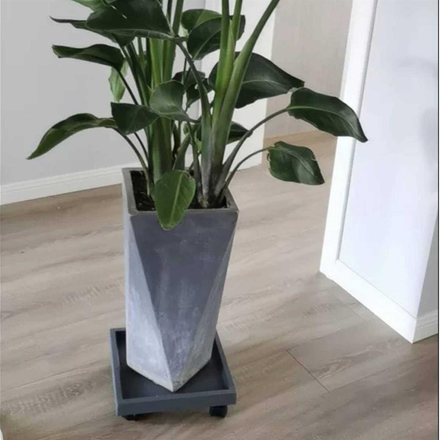 WanderingDonkey Square Heavy Duty Plant Caddy with Wheels,Rolling Stand Pot Trolley,Wheeled Planter Saucer Tray,Potted Flower Mover Dolly - Image 4