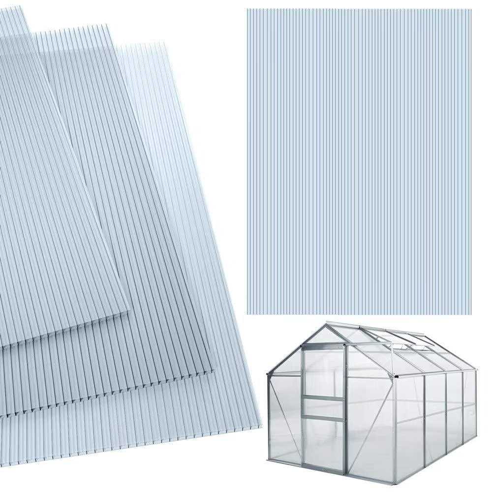 14 Pieces Set 2' X 4' Polycarbonate Panel,Twin Wall Polycarbonate Panels Waterproof UV Protected Reinforced Clear Sheets for Greenhouse - Image 4