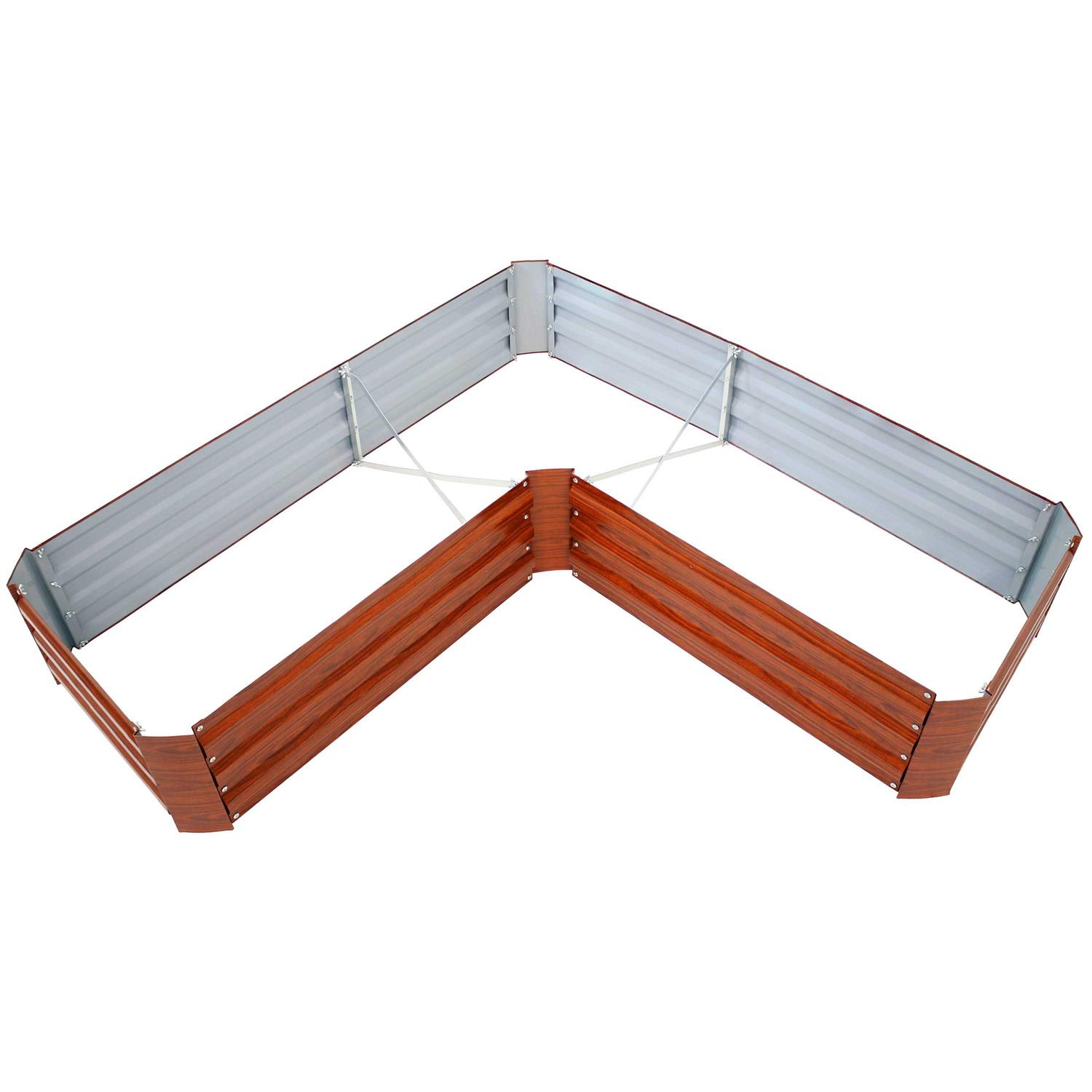 Sunnydaze L-Shaped Galvanized Steel Raised Garden Bed - Image 4