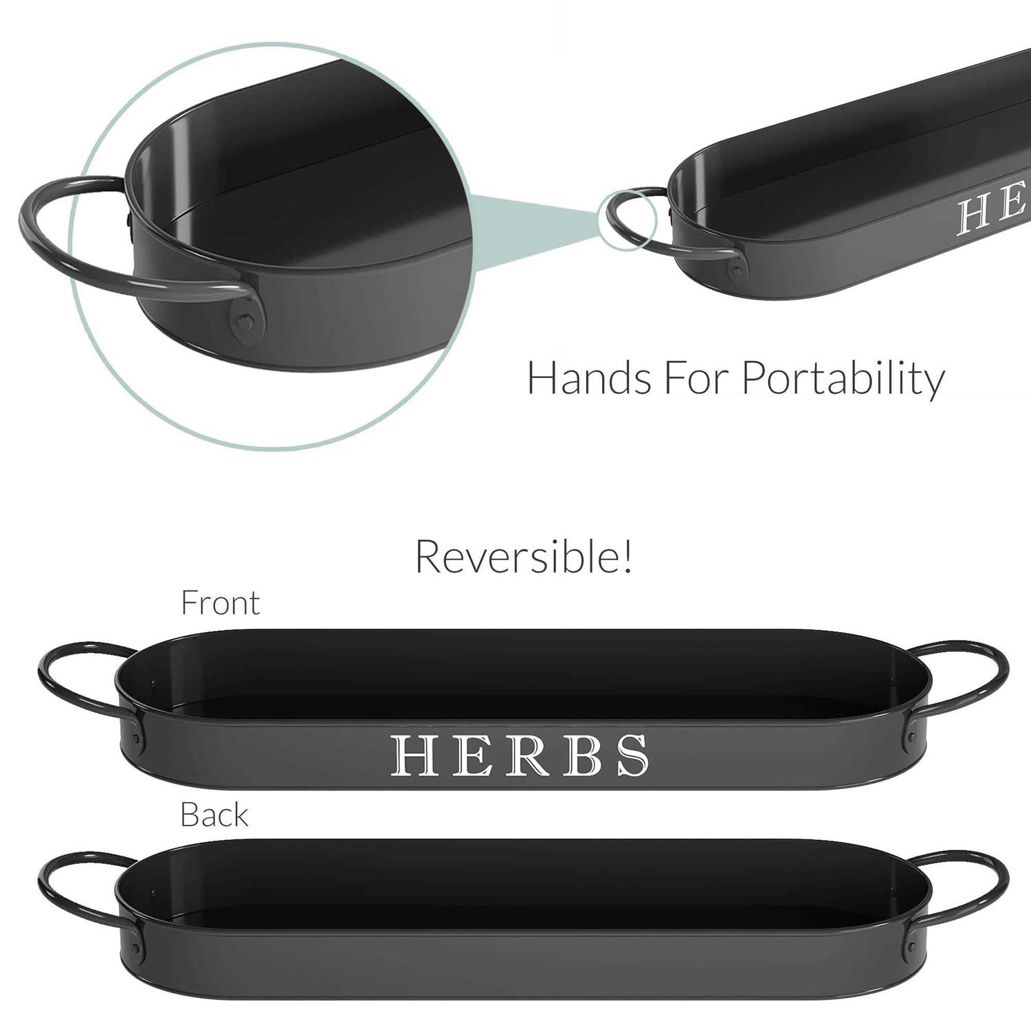 Barnyard Designs Herb Planter Set with Tray Indoor Garden or Outdoor - Image 4