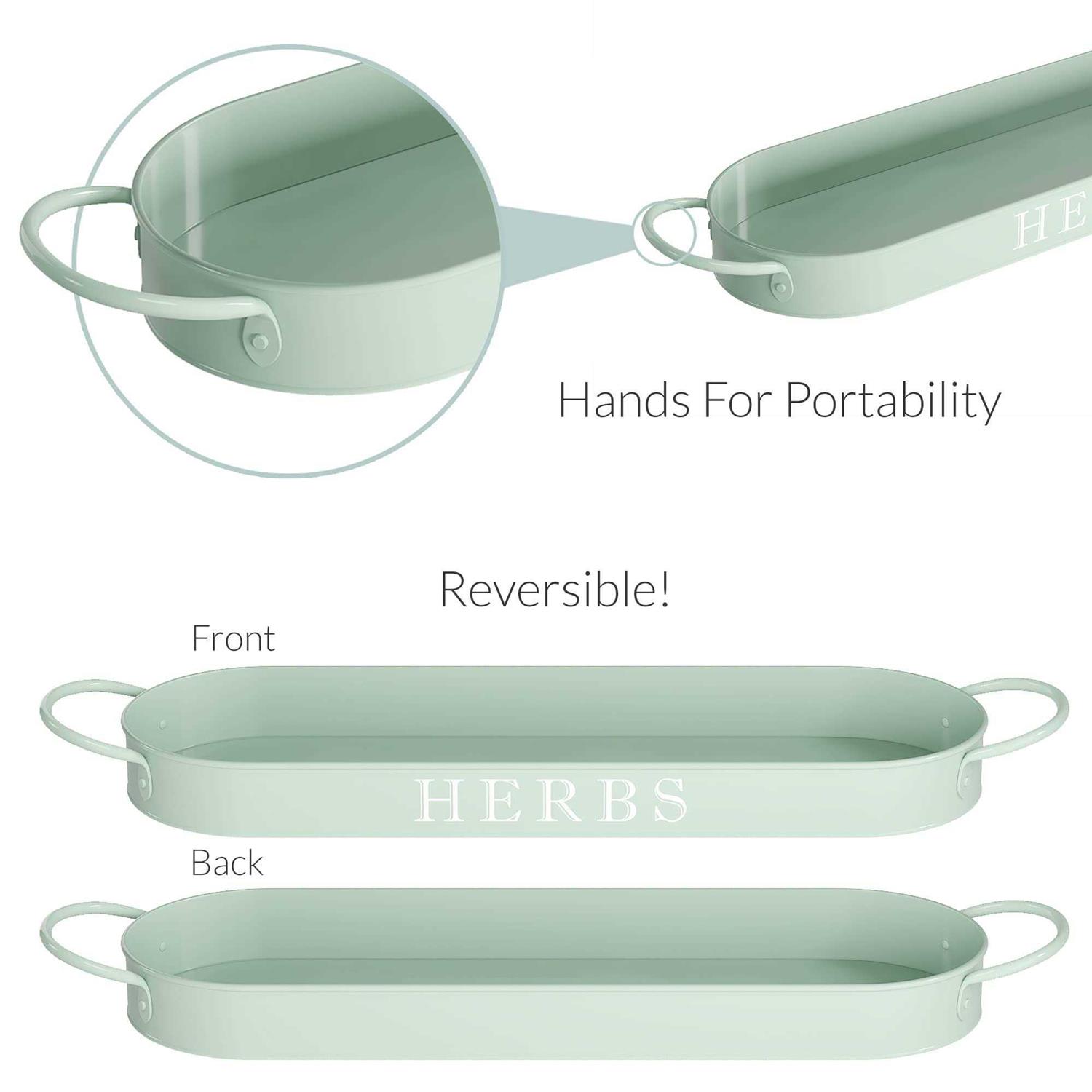 Barnyard Designs Herb Planter Set with Tray Indoor Garden or Outdoor - Image 3