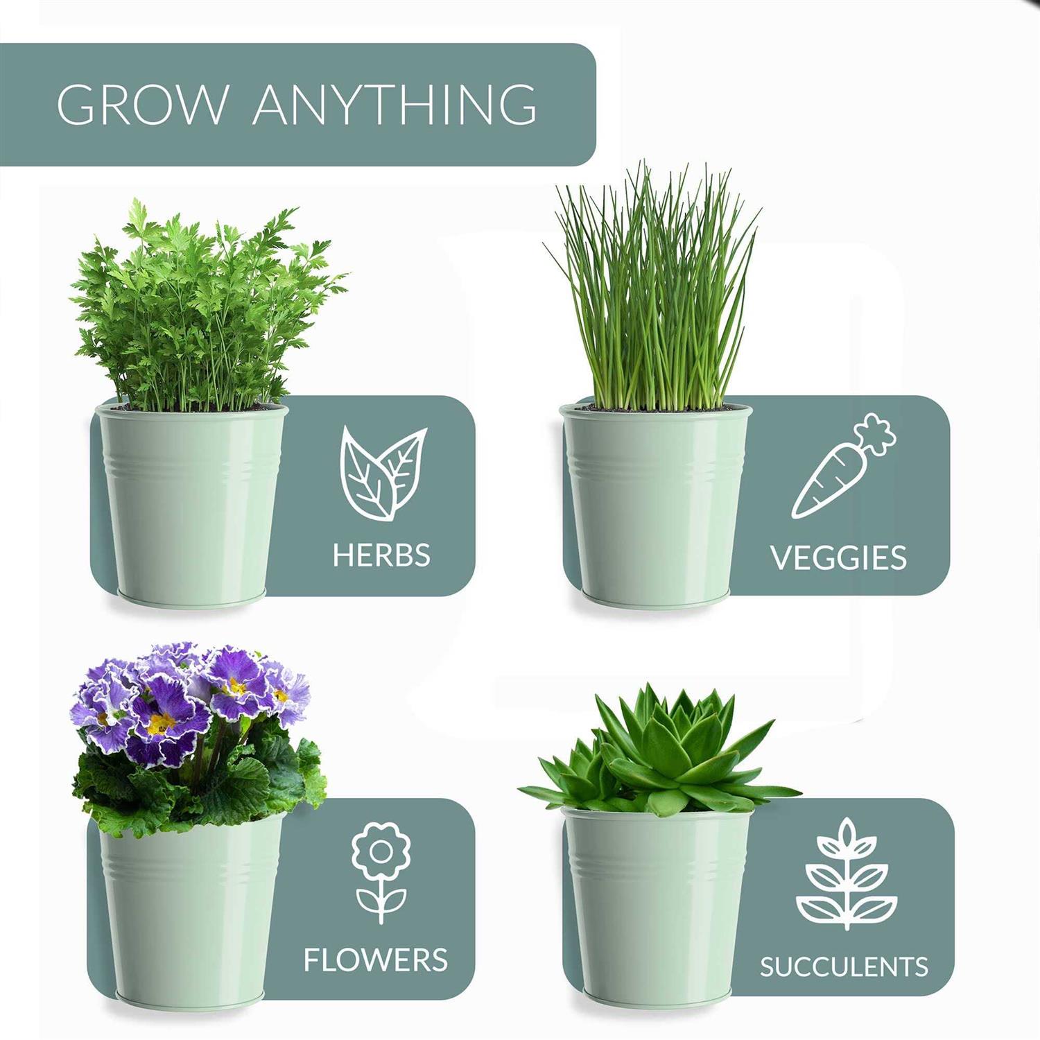 Barnyard Designs Herb Planter Set with Tray Indoor Garden or Outdoor - Image 4