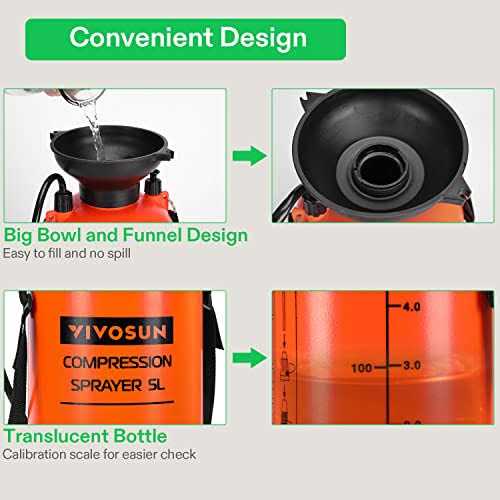 VIVOSUN Pump Pressure Sprayer Pressurized Lawn & Garden Water Spray Bottle with Adjustable Shoulder Strap - Image 4