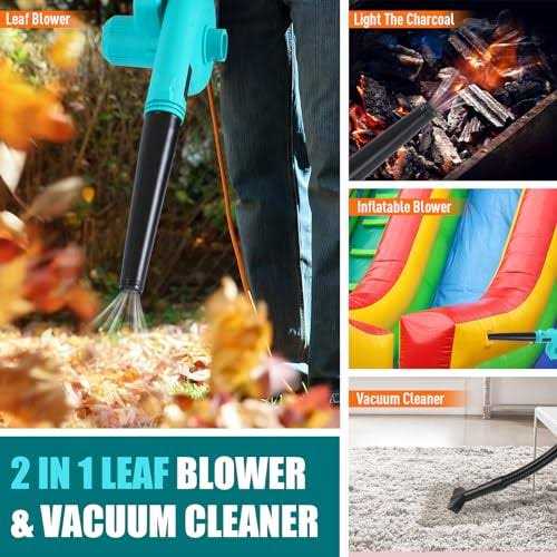 Tesony Cordless Leaf Blower 2-in-1 Electric Small Blower & Vacuum with 2 x 21V Batteries & Charger - Image 5