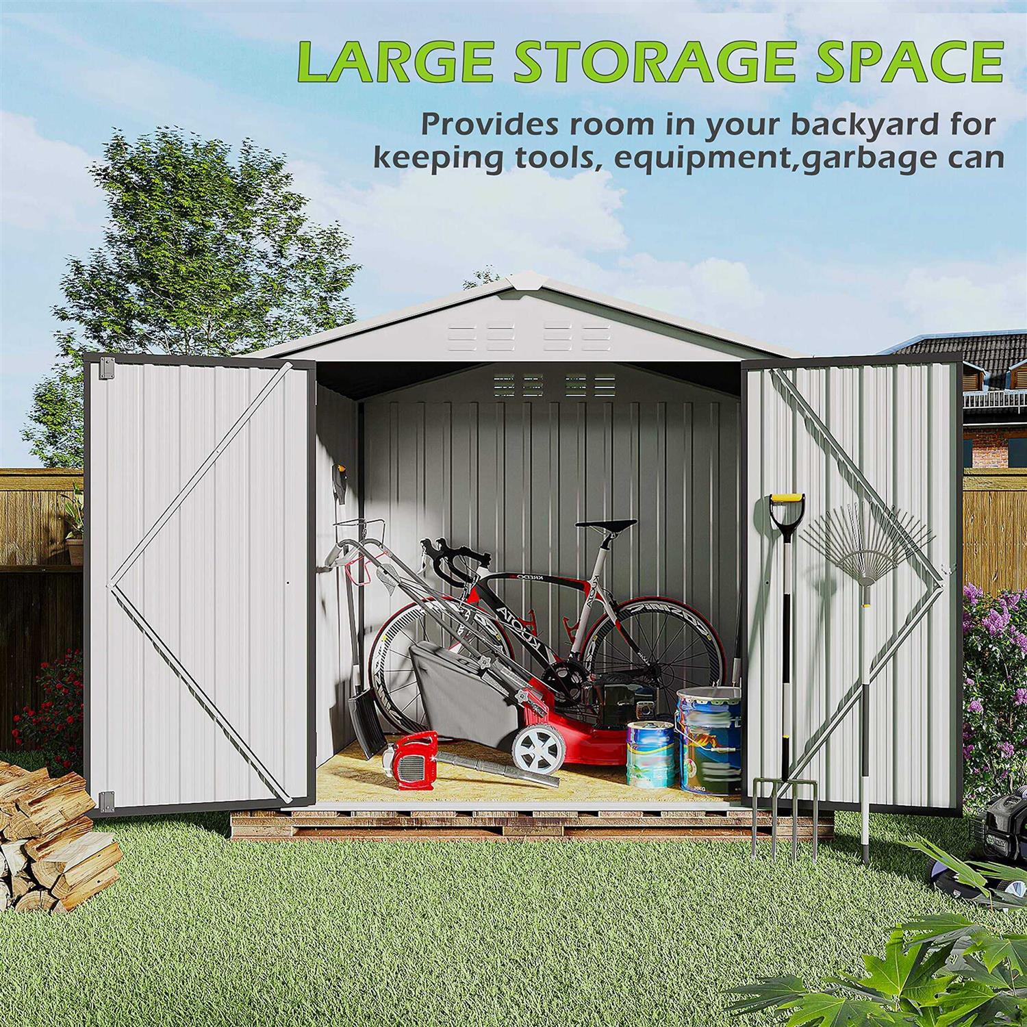 Tolead 6' x 4' Outdoor Metal Tools Storage Shed Backyard Garden Patio - Image 3