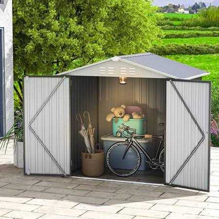 Tolead 6' x 4' Outdoor Metal Tools Storage Shed Backyard Garden Patio - Image 4