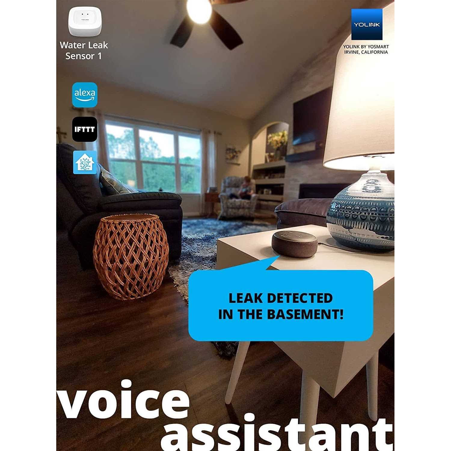 Smart Water Leak Sensor 3 Pack YoLink 1/4 Mile World's Longest Range Wireless - Image 3