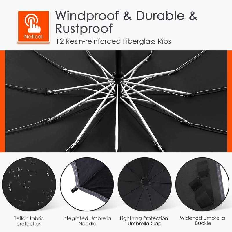 Bodyguard Inverted Umbrella Large Windproof Umbrellas for Rain & Sun - Image 4