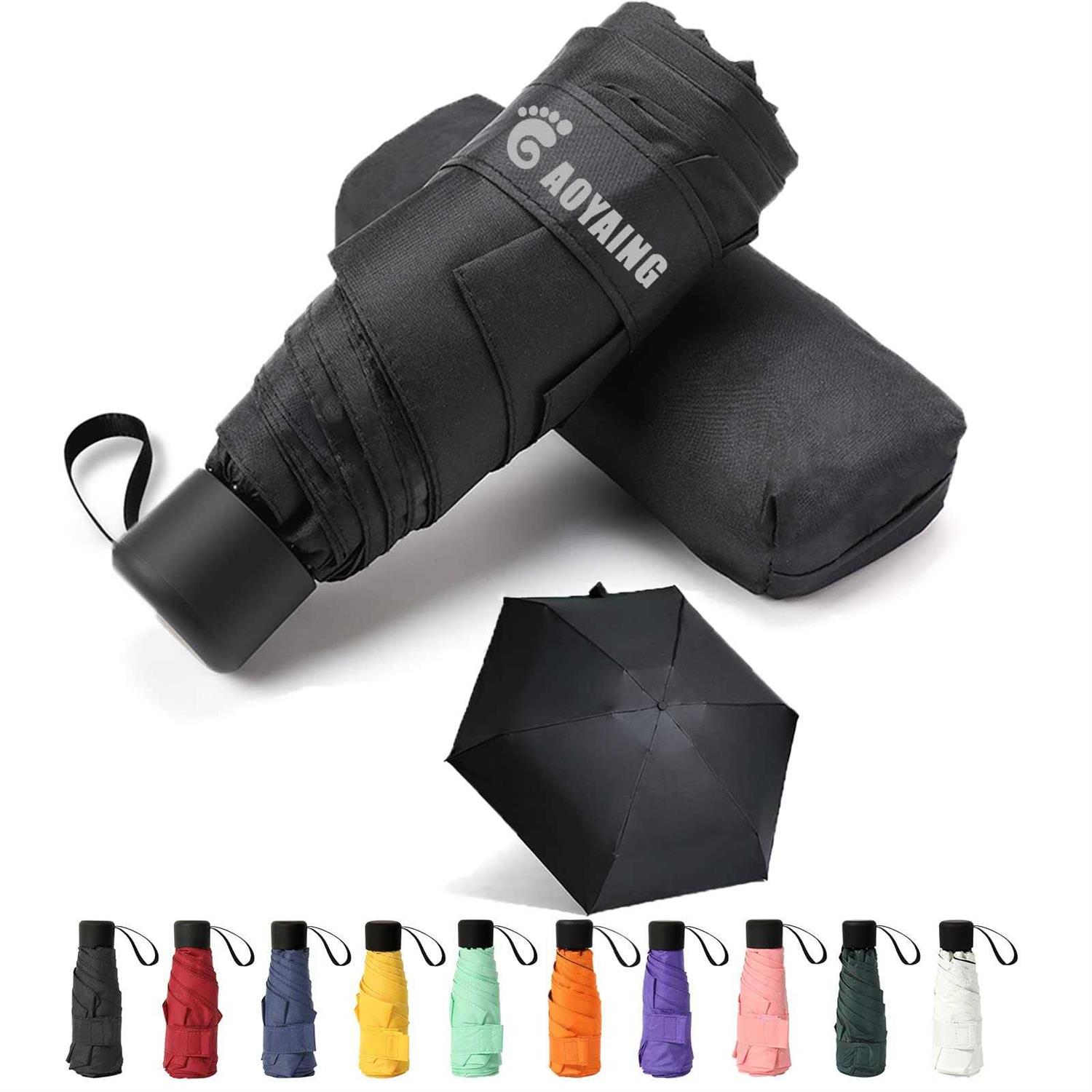 Gaoyaing Compact Travel Umbrella with Case Sun&Rain Lightweight Small And Compact Suit for Pocket Black34 Inches - Image 5