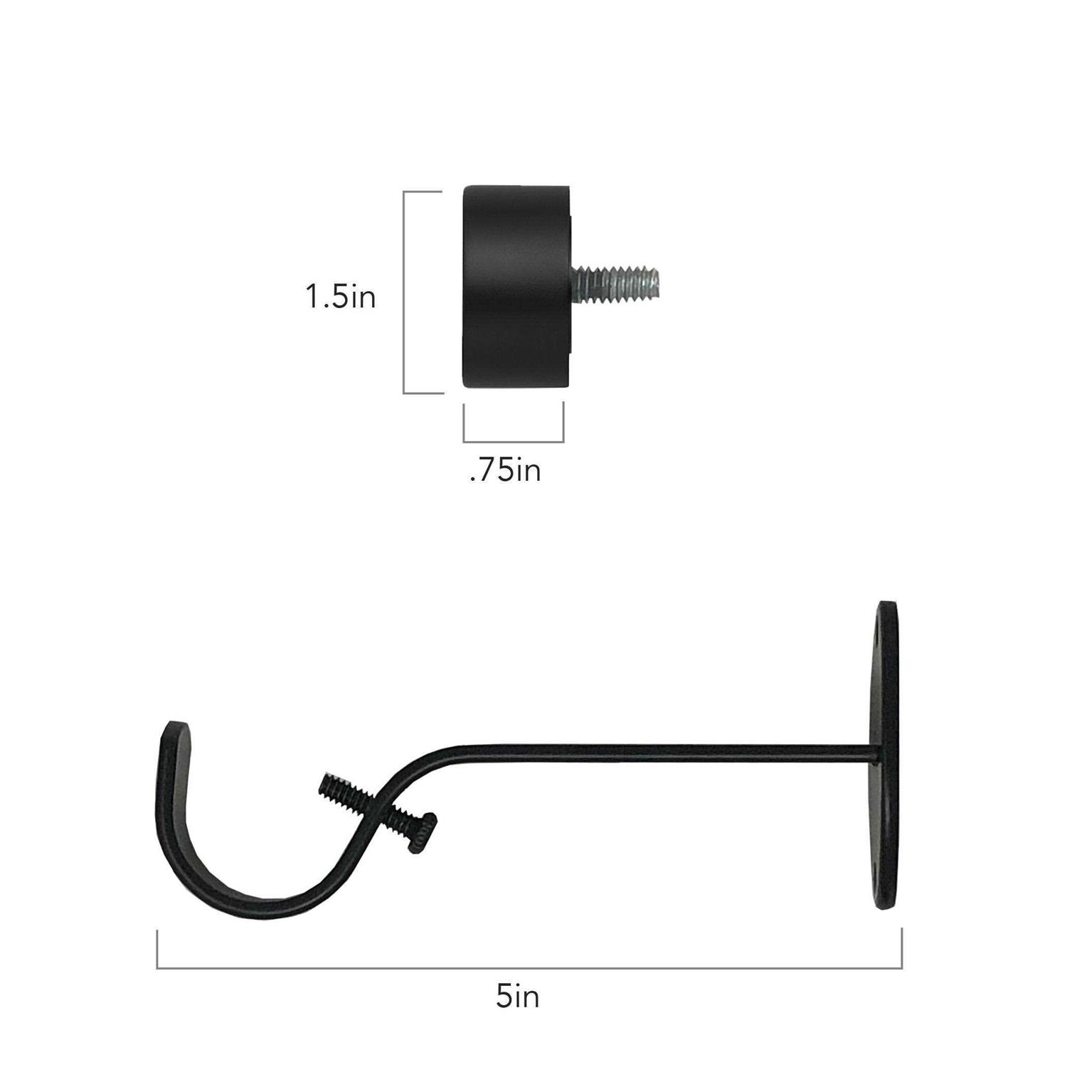 Elrene Home Fashions Serena Single Curtain Rod with Contemporary Cap Finial - Image 5